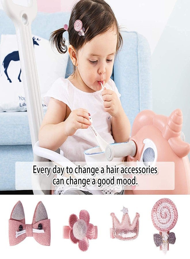 Zyomatiq Fancy Hair Clips For Baby Girls Toddlers Assorted Stylish Fashion Hair Accessories 18 Pcs Gift Set Box (Dark Pink) - Image 5