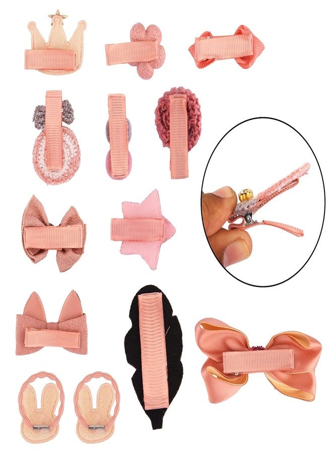 Zyomatiq Fancy Hair Clips For Baby Girls Toddlers Assorted Stylish Fashion Hair Accessories 18 Pcs Gift Set Box (Dark Pink) - Image 2