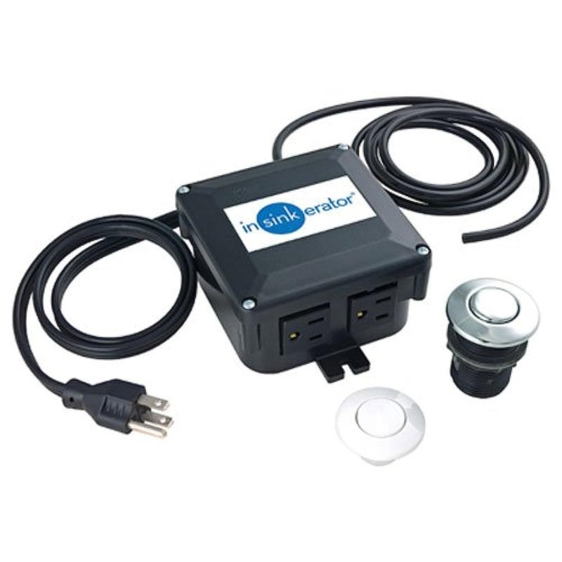 INSINKERATOR Garbage Disposal Air Switch Kit, Dual Outlet Sink Top Switch Button for All INSINKERATOR Food Waste Disposer Models, Chrome/White STS-OO - Image 1