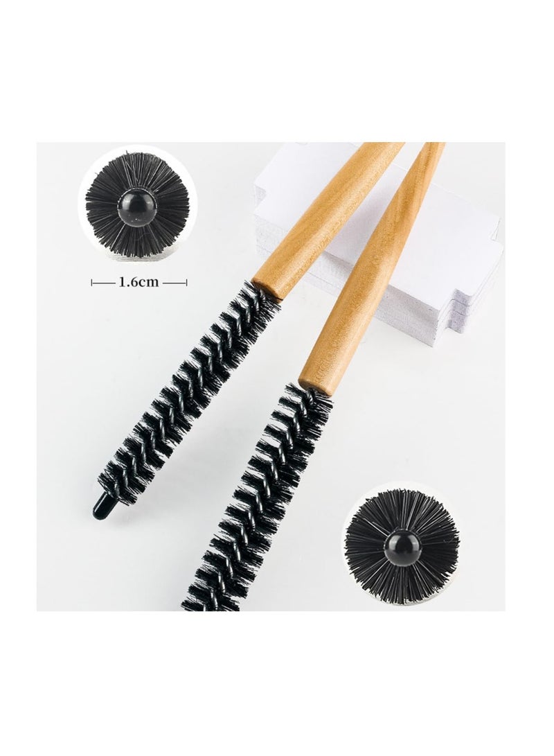 KASTWAVE Mini Round Hair Brush 4 Pics Hair Comb for Short Curly Hair for Men and Women Small Nylon Bristles Hair Brush Wooden Handle Hair Styling Beard Care Lightweight and Soft - Image 4