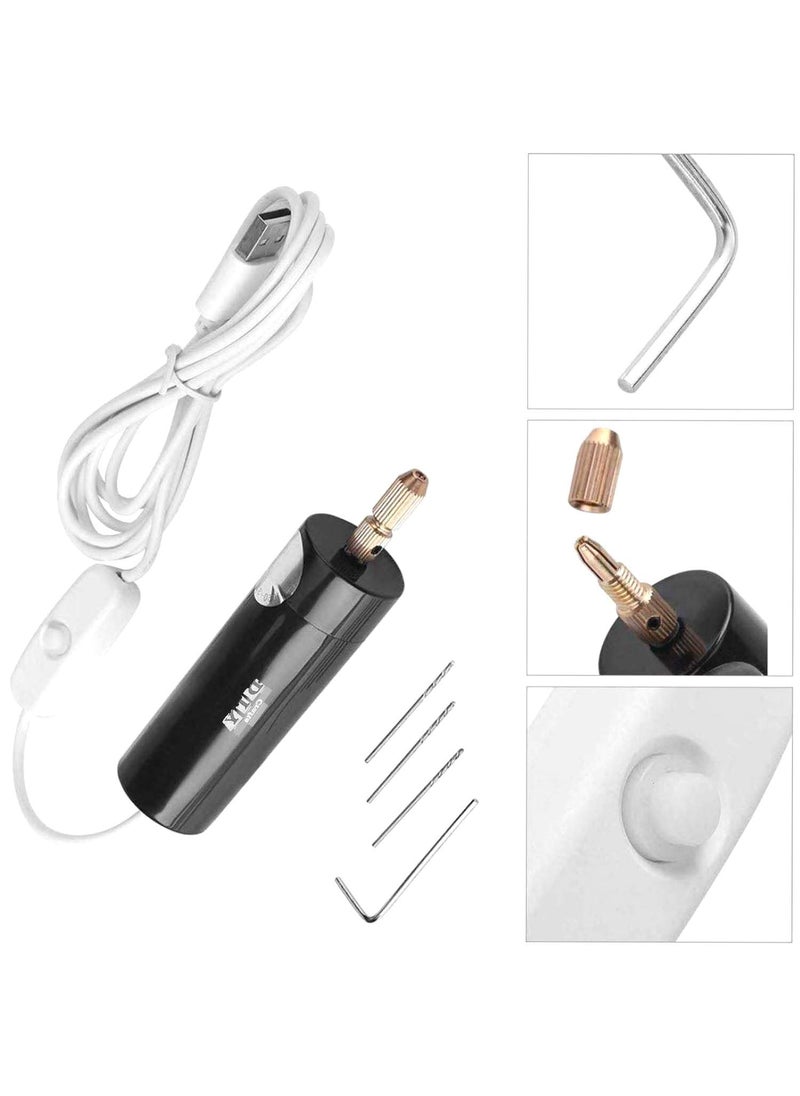 DIY Crafts Diy Crafts 11315 Usb Wire onOff Switch 3 Drill Bits Mini Micro Electric Hand Drill Bits Multicolor  - Image 2