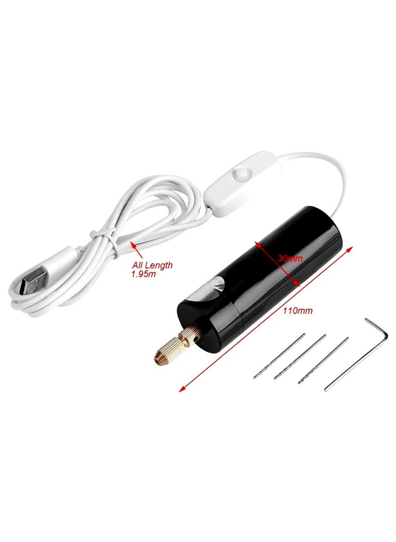 DIY Crafts Diy Crafts 11315 Usb Wire onOff Switch 3 Drill Bits Mini Micro Electric Hand Drill Bits Multicolor  - Image 3