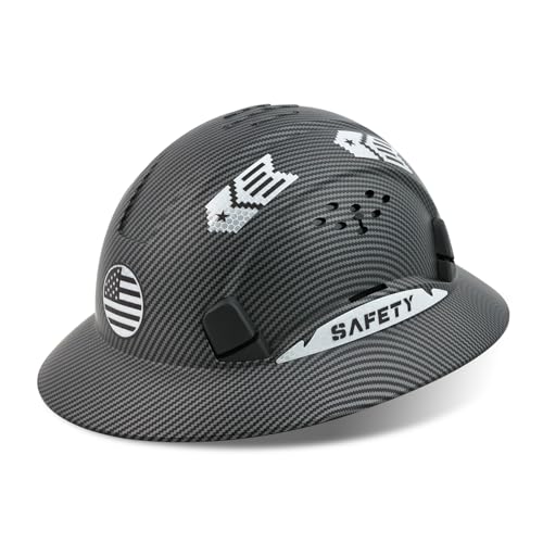 LOHASWORK Full Brim Hard Hat, Safety Helmet OSHA Approved, Cascos De Construccion, Vented Construction Hard Hat, 6 Point Suspension Adjustable Ratchet, Work Helmets for Men Women - Image 1