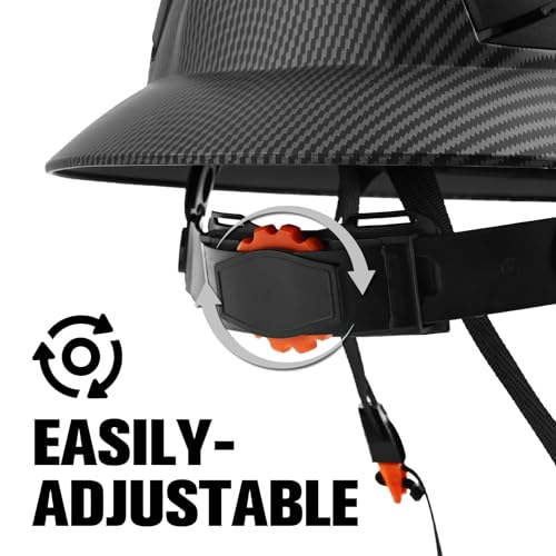 LOHASWORK Full Brim Hard Hat, Safety Helmet OSHA Approved, Cascos De Construccion, Vented Construction Hard Hat, 6 Point Suspension Adjustable Ratchet, Work Helmets for Men Women - Image 4