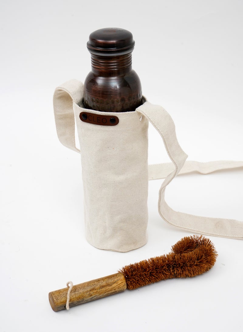 أفا NEW DESIGN HAMMERED COPPER BOTTLE WITH COVER & BRUSH  - Image 5