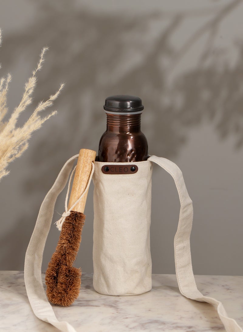 أفا NEW DESIGN HAMMERED COPPER BOTTLE WITH COVER & BRUSH  - Image 1