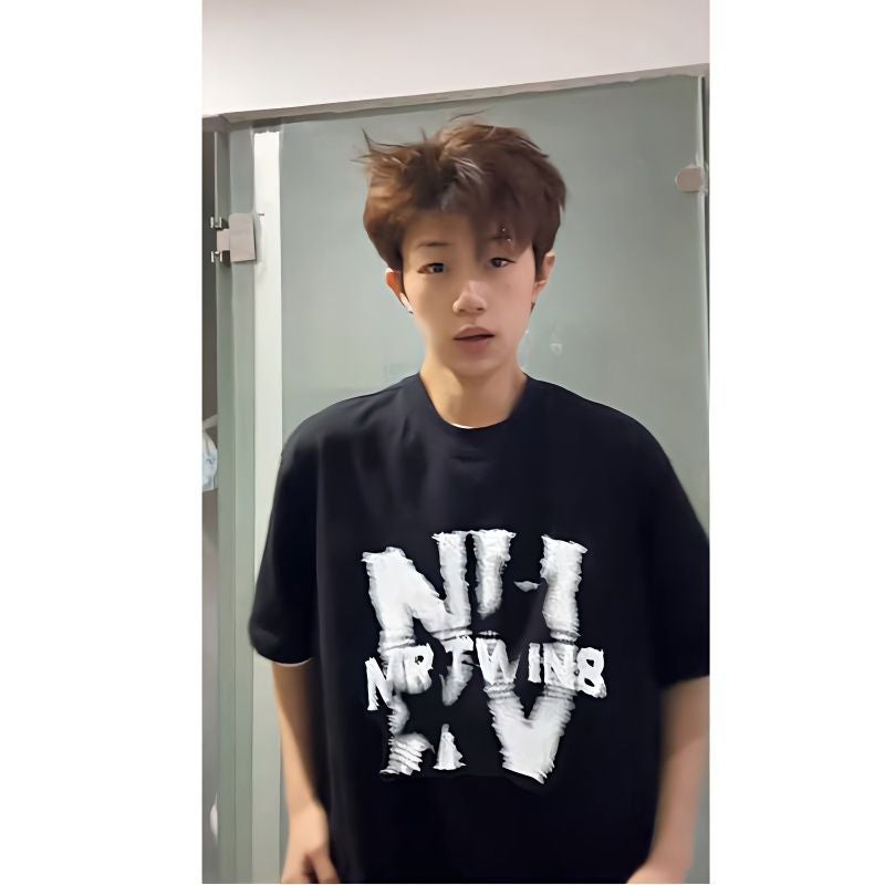 200G American High Street Graffiti Letter Short Sleeve Cotton T-Shirt Men'S And Women'S Loose Fashion Brand Hip Hop Oversize T-Shirt - Image 5