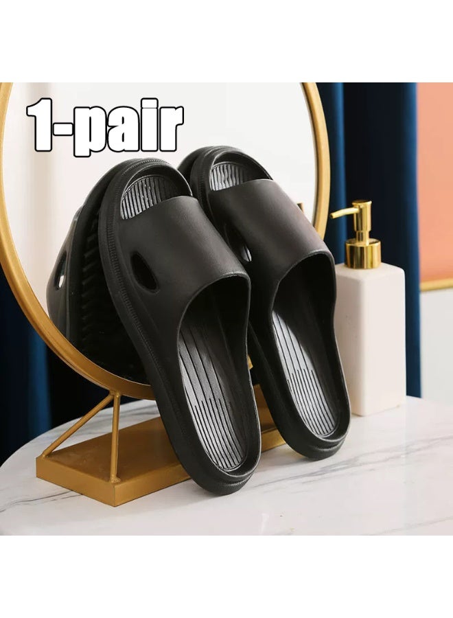 1 زوج من النعال سحابة للرجال والنساء ، مضاد للانزلاق وسائد سميكة ، ناعمة ومريحة النعال المنزلية ، شرائح حمام مع وسادة مرنة ، الصنادل سميكة في الداخل والخارج