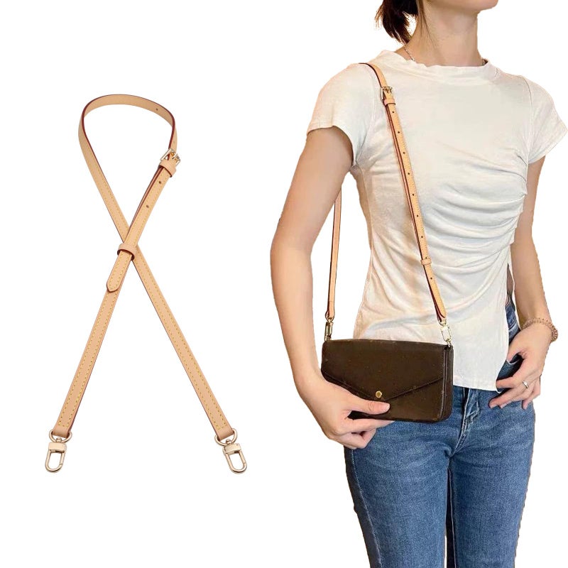 COLSEEY Genuine Vachetta Leather Crossbody strap Genuine leather Adjustable Replacement Strap for Shoulder Bag Handbag Purse(0.47 Inch Width Adjustalbe) - Image 3