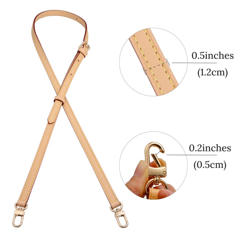 COLSEEY Genuine Vachetta Leather Crossbody strap Genuine leather Adjustable Replacement Strap for Shoulder Bag Handbag Purse(0.47 Inch Width Adjustalbe) - Image 2