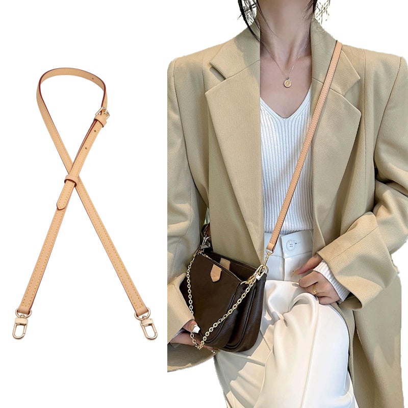 COLSEEY Genuine Vachetta Leather Crossbody strap Genuine leather Adjustable Replacement Strap for Shoulder Bag Handbag Purse(0.47 Inch Width Adjustalbe) - Image 4