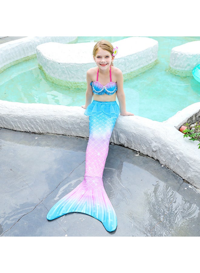 Mermaid Costume Dress - Girls Mermaid Fishtail Costume Dress - Dh22 purple, 130 - Princess Dress Up, Halloween Cosplay, Fancy Party Wear, Birthday Costume, Fantasy Outfit Swimsuit - Image 4