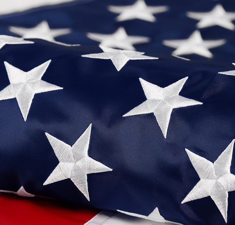 DANF FLAG American Flag 4x6 ft: Long Lasting US Flag, Heavy Duty Nylon, Embroidered Stars, Sewn Stripes, Brass Grommets, UV Protection Perfect for Outdoors! USA Flag - Image 1