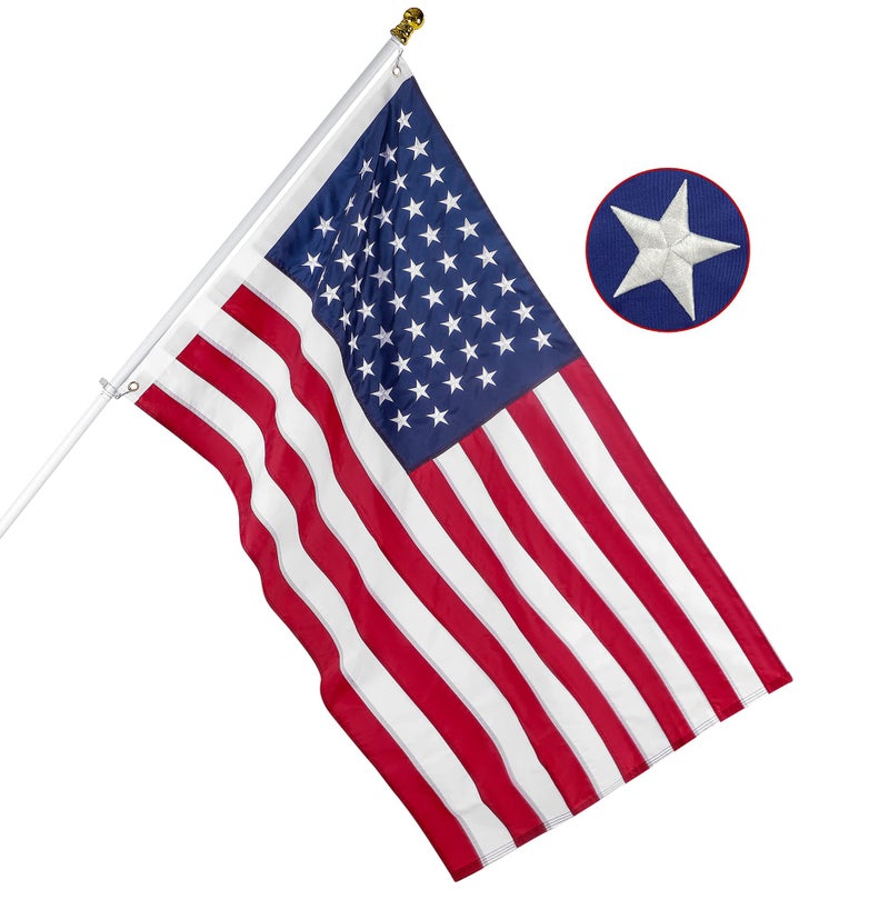 DANF FLAG American Flag 4x6 ft: Long Lasting US Flag, Heavy Duty Nylon, Embroidered Stars, Sewn Stripes, Brass Grommets, UV Protection Perfect for Outdoors! USA Flag - Image 5