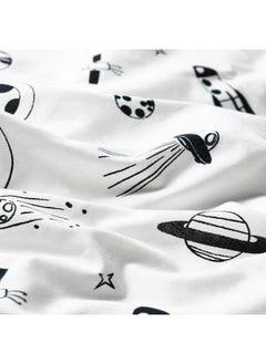 erorex Duvet cover and pillowcase, space white/black, 150x200/50x80 cm  - Image 5