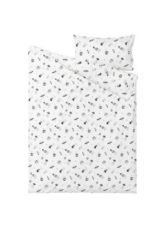 erorex Duvet cover and pillowcase, space white/black, 150x200/50x80 cm  - Image 2
