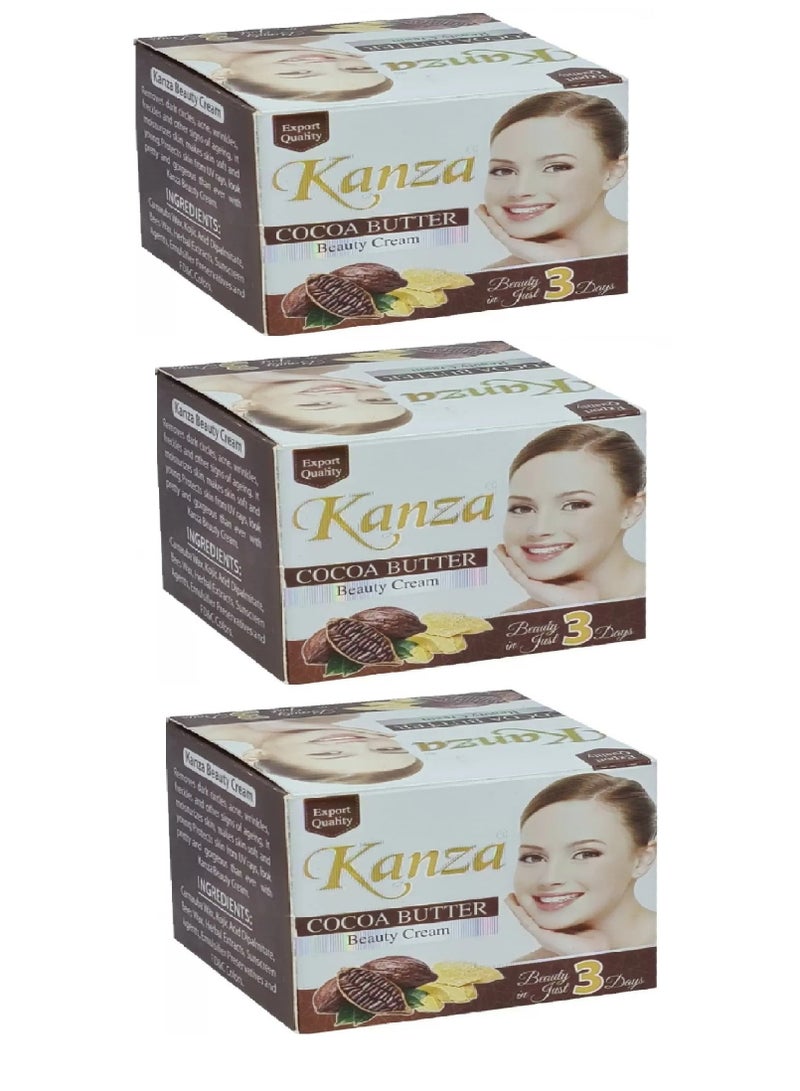 كنزه 3قطع من كريم الجمال لتفتيح بزبدة الكاكاو 3X50 جرام - Image 1