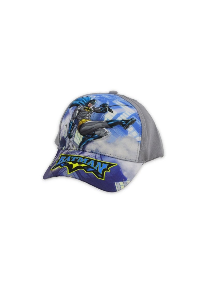 Boys Cap – Grey with Batman Print - Image 1