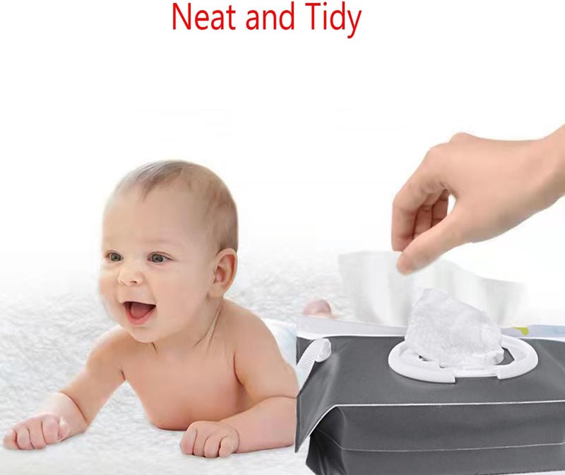 WedFeir 4pcs Baby Wipe Dispenser for Travel Portable Refillable Baby Wipes Container for Diaper Wipe Dispenser Reusable Travel Wet Wipe Pouch for Outdoor Camping Hiking - Image 2