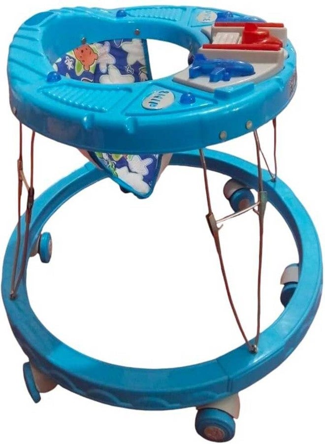 Maanit Musical Baby Walker for 6-24 Months - 2 in1 Walker for Kids, 6-Wheel Adjustable Foldable Infant Walker with Cushioned Seat, 360° Rotating Wheels - Lightweight Safe Learning Walker for Toddlers (Blue) - Image 4