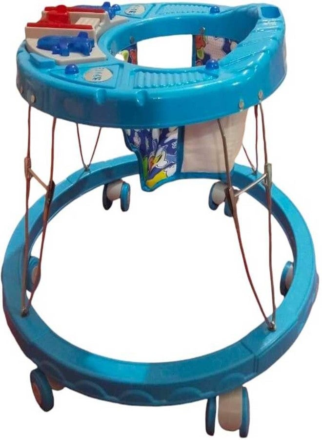 Maanit Musical Baby Walker for 6-24 Months - 2 in1 Walker for Kids, 6-Wheel Adjustable Foldable Infant Walker with Cushioned Seat, 360° Rotating Wheels - Lightweight Safe Learning Walker for Toddlers (Blue) - Image 3