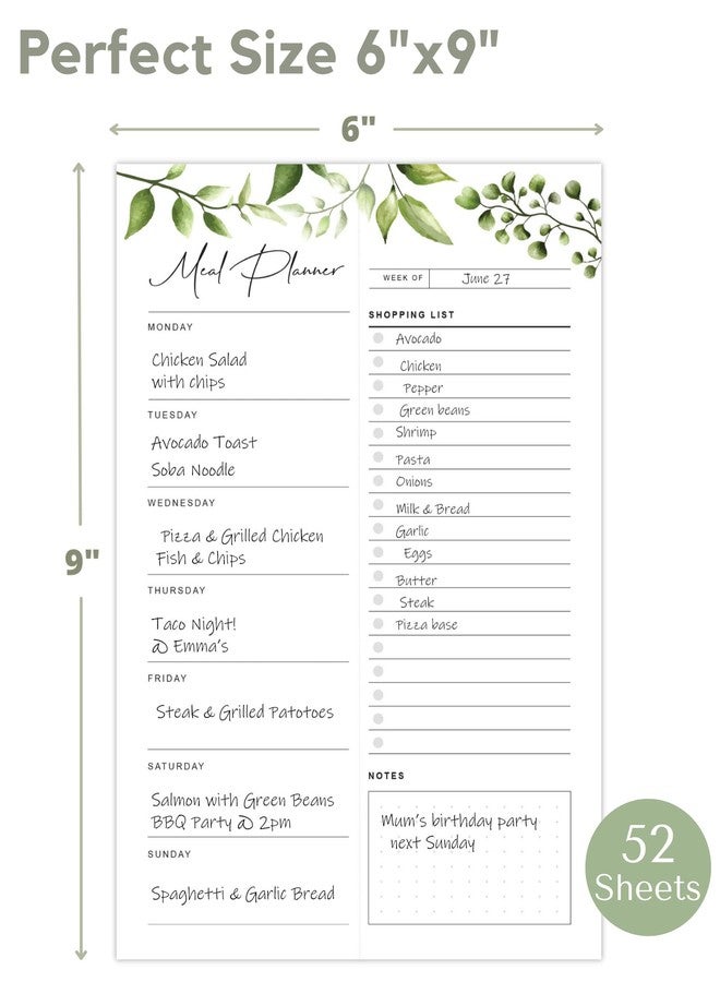 Paper Play Magnetic Meal Planning Pad for Fridge 52 Undated Tear-off Sheets, 6x9 Inch Meal Planning Notepad for Meal Planner & Grocery List with Magnet, Weekly Meal Planner with Tear Off Shopping List - Image 5