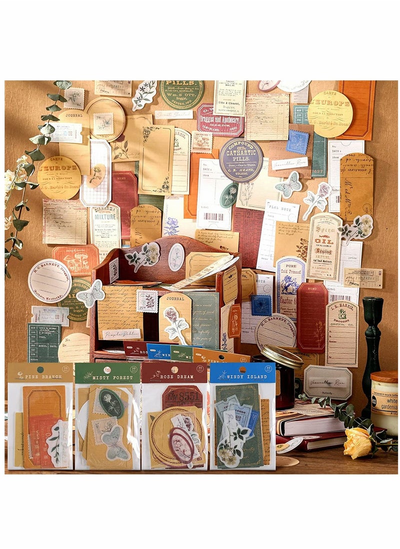 SYOSI Journal Stickers, Vintage Scrapbook Stickers, 120 Piece Antique Stickers Parchment Old Retro Scrapbooking Paper for Art Journaling, DIY Crafts, Bullet Journals, Planners Scrapbooking Supplies  - Image 1
