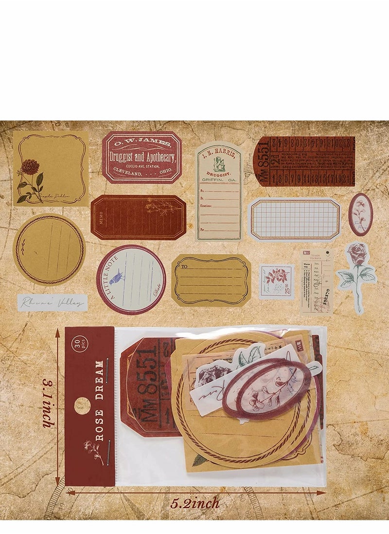 SYOSI Journal Stickers, Vintage Scrapbook Stickers, 120 Piece Antique Stickers Parchment Old Retro Scrapbooking Paper for Art Journaling, DIY Crafts, Bullet Journals, Planners Scrapbooking Supplies  - Image 2