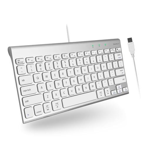 Macally Wired Keyboard for Mac | Compatible Apple Keyboard (78 Keys, Plug and Play USB) Compatible with MacBook Pro/Air, iMac, Mac mini/Pro, Laptop, Computer Desktop - Image 1