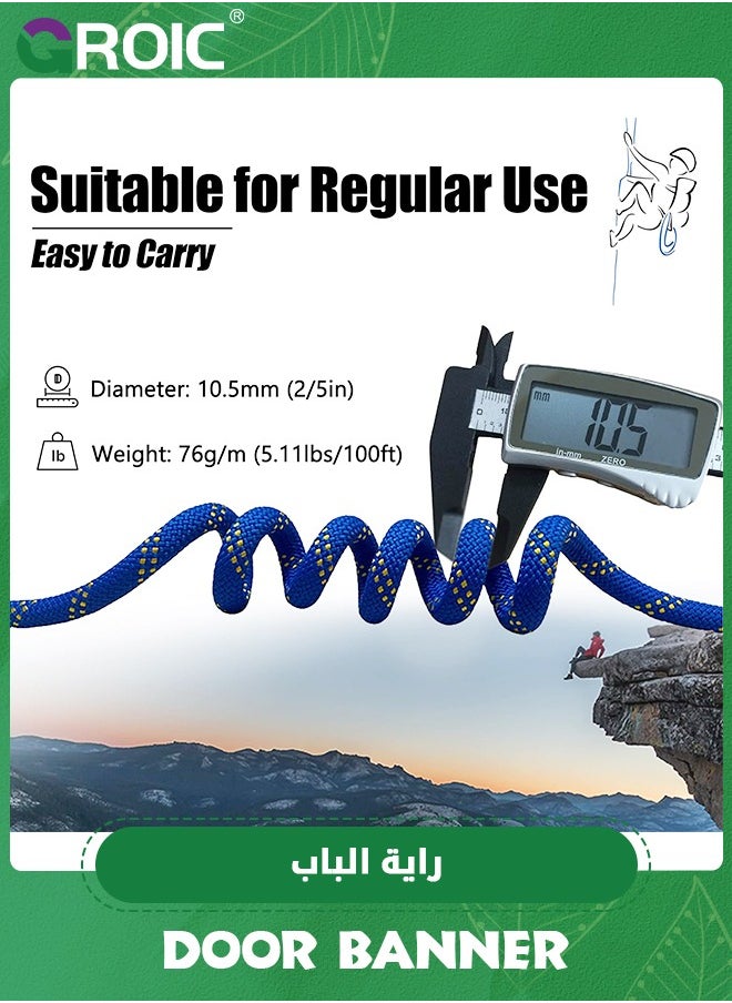 GROIC 10MM*32.8 FT Static Climbing Rope, Outdoor Rock Climbing Rope for Rappelling, Escape Rope, Rappelling Rope, Fire Rescue Parachute Rope,High Strength Outdoor Safety Static Rock Climbing Rope  - Image 3