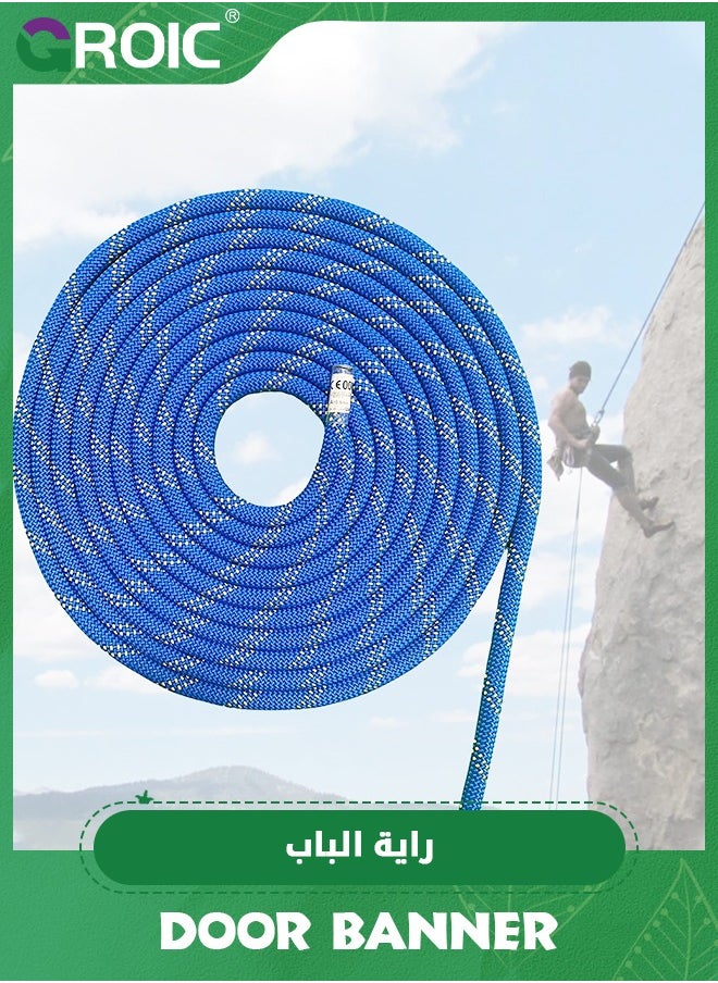 GROIC 10MM*32.8 FT Static Climbing Rope, Outdoor Rock Climbing Rope for Rappelling, Escape Rope, Rappelling Rope, Fire Rescue Parachute Rope,High Strength Outdoor Safety Static Rock Climbing Rope  - Image 1