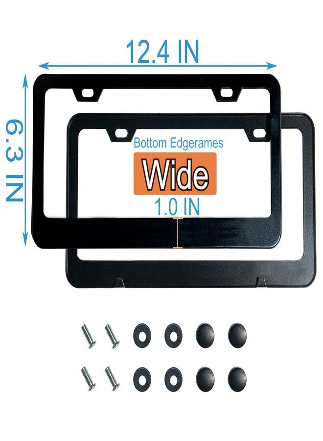 lengnoyp 2PCS Premium Matte Black License Plate Frames, Solid Rust-Proof Aluminum Holder with 2 Holes, Universal Car Frame for Women and Man, Including Screws, by Lengnoyp. - Image 2