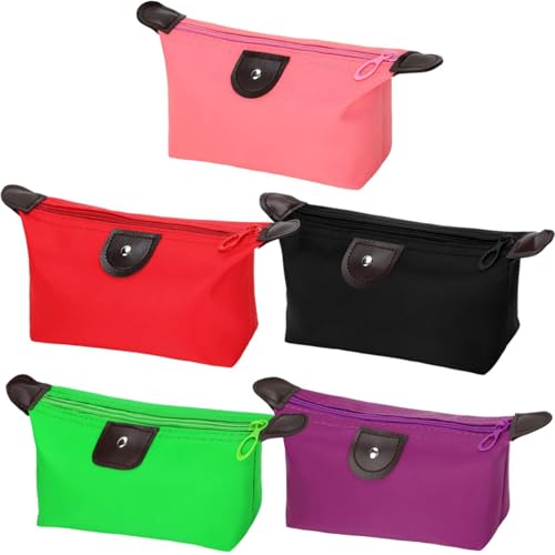 MAKABEE 5PCS Makeup Bag Bulk Toiletry Pouch Waterproof Cosmetic Storage Bags,with Zipper Travel Toiletry Organizer Packing Bag Accessory Organizer for Women and Men - Image 1