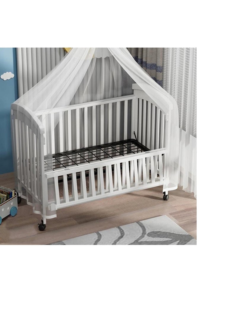 BABYCARA Wooden Babies Bed with Elegant Design With Iron Base 3 Heights and Mosquito Net High Quality Wood For 0-4 Years 120x60cm  - Image 5