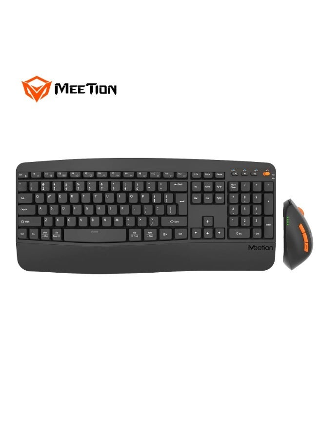 Meetion Dual-Mode Ergonomic Wave-Shaped Keyboard & Mouse Combo DirectorA2 Multi-OS Compatibility Wave-Shaped Keyboard Power-efficient wireless technology 2.4GHz USB & Bluetooth Connectivity Mouse resolution 800-1200-1600 dpi - Image 5