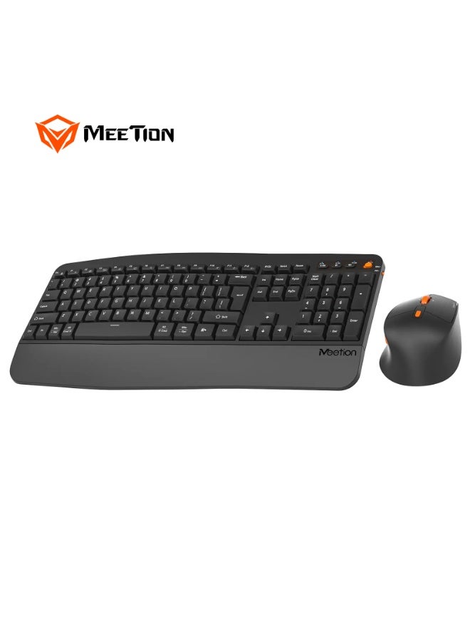 Meetion Dual-Mode Ergonomic Wave-Shaped Keyboard & Mouse Combo DirectorA2 Multi-OS Compatibility Wave-Shaped Keyboard Power-efficient wireless technology 2.4GHz USB & Bluetooth Connectivity Mouse resolution 800-1200-1600 dpi - Image 3