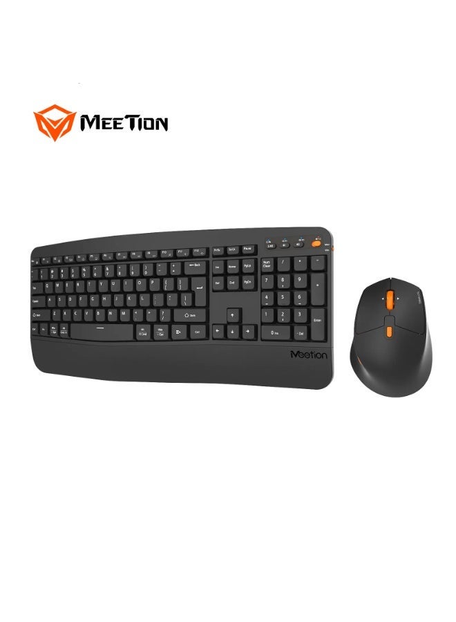 Meetion Dual-Mode Ergonomic Wave-Shaped Keyboard & Mouse Combo DirectorA2 Multi-OS Compatibility Wave-Shaped Keyboard Power-efficient wireless technology 2.4GHz USB & Bluetooth Connectivity Mouse resolution 800-1200-1600 dpi - Image 4