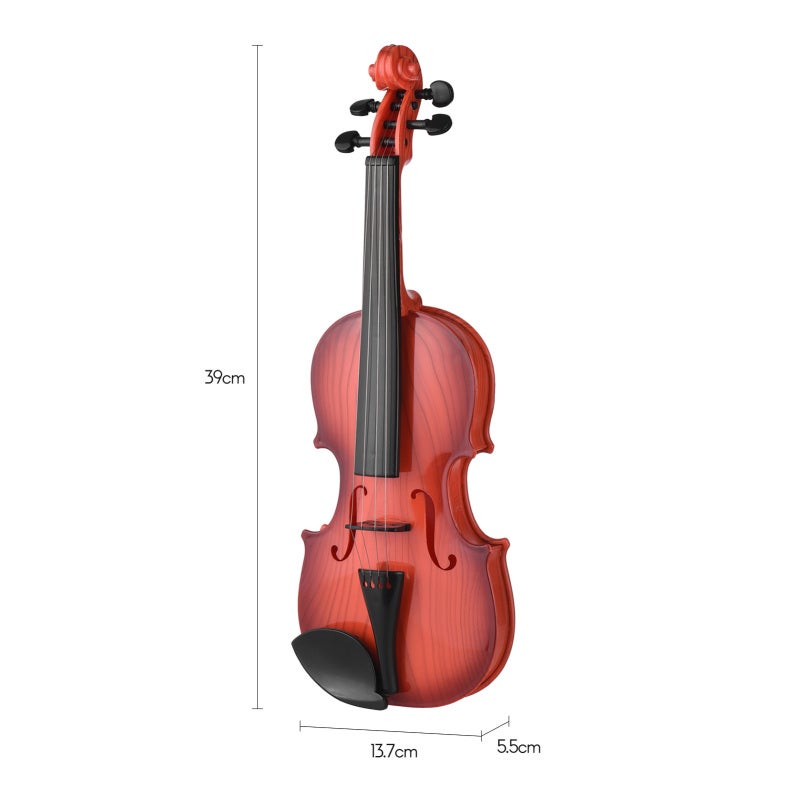 Kids Violin: Brown Mini Electric Violin - Compact Lightweight With Adjustable Strings & Built-In Songs for Little Beginners & Aspiring Young Musicians - Image 5
