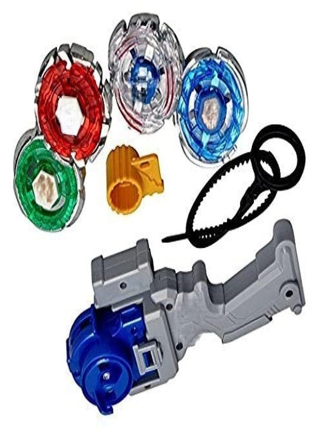 YBN Metal Fusion Clash of Speed Top with 4 Blades&1 Launchers in One Pack(Multi Color) (4d Blades) (Kids Edition) - Image 1