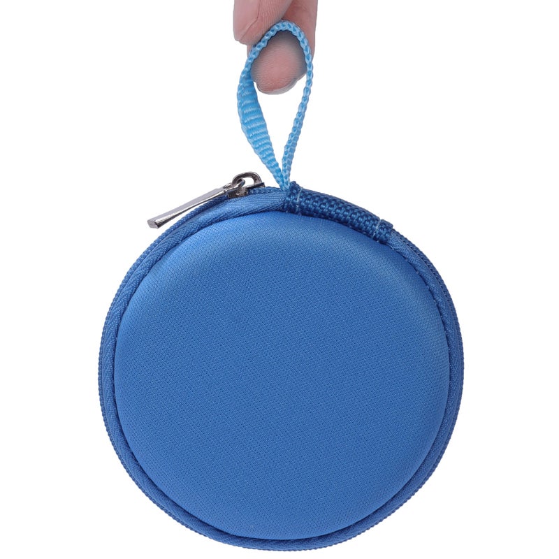 Ginsco Mini-Portable Hard Shell Earbuds Case for Apple EarPods Headphones USB-C Wired Ear Buds/Samsung Galaxy Wired Earbuds, Travel Case for Earphones Earplugs (1, Blue) - Image 1
