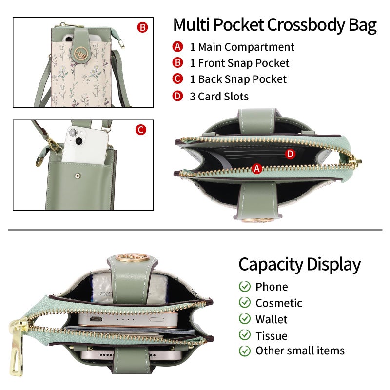 GAEKEAO Small Crossbody Bags for Women Leather Cell Phone Purse Bag Wallet with RFID Blocking Credit Card Slots - Image 4