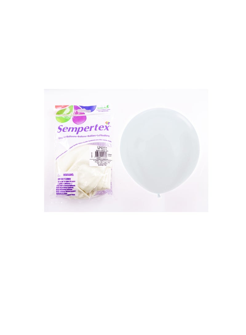 Sempertex 36inch Balloon Latex Balloons Satin White Color  2Pcs 91.5cm - Image 2