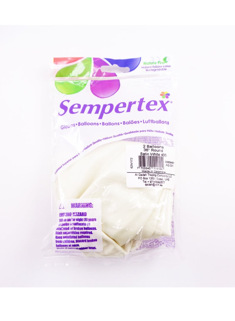 Sempertex 36inch Balloon Latex Balloons Satin White Color  2Pcs 91.5cm - Image 3