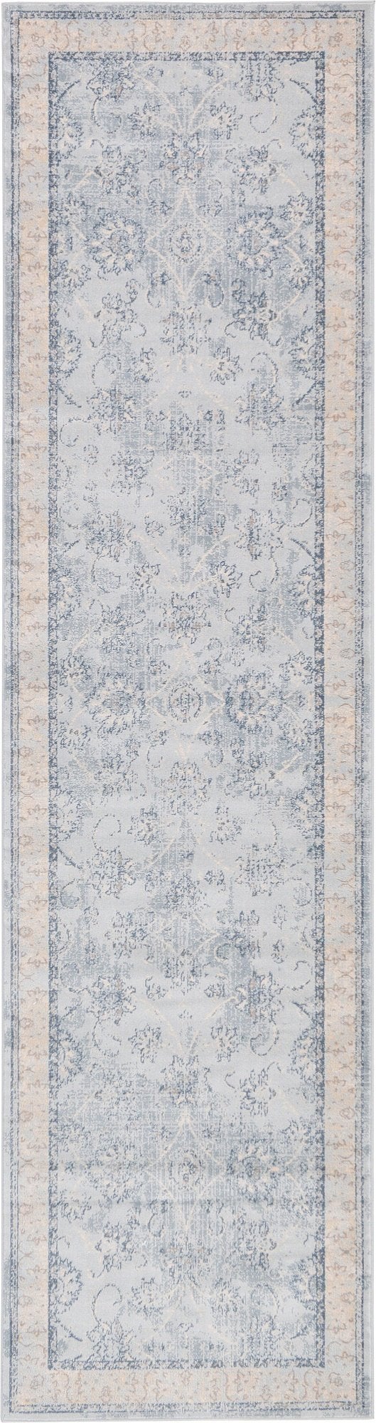 Unique Loom Paris Collection Pastel Tones Traditional Distressed Light Blue Runner Rug 2 7 x 10 0