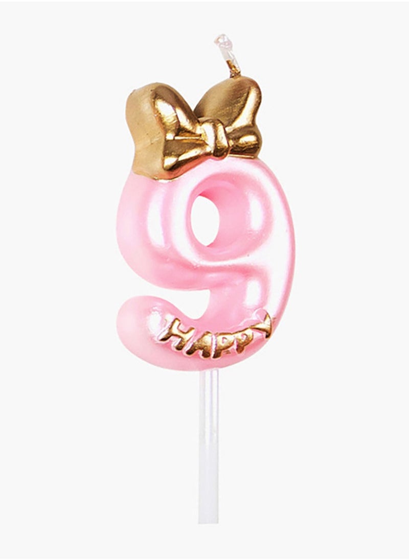 Birthday Candle, Girl Happy Birthday Cake Topper (Number 9)  - Image 1