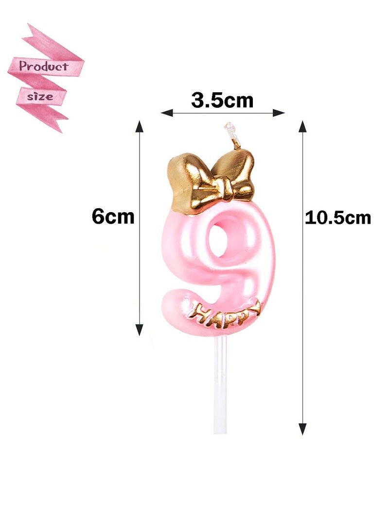 Birthday Candle, Girl Happy Birthday Cake Topper (Number 9)  - Image 2
