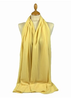 Perfectory PERFECTORY Women Lightweight Solid Chiffon Hijab Shawl Soft Premium Abaya Shawl Wrap Scarves, Long Bridal Hijab Scarf- Mustard Yellow  - Image 3