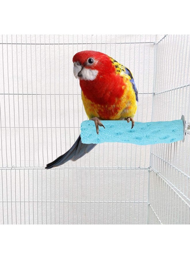 توبنكن لعبة حامل الببغاء المصنوع من المعدن على شكل قفص طيور، لعبة طحن ومضغ للطيور الأليفة والببغاء والشنشيلة (S-Blue) - Image 3