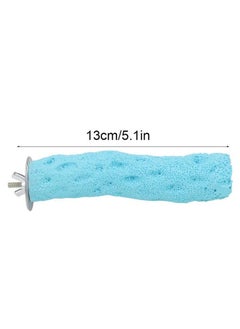 TOPINCN Pet Bird Perch Standing Stick Mineral-Made Parrot Stand Toy Bird cage Perch Grinding Stick Chew Toy for Pet Birds, Parrot and Chinchilla(S-Blue)  - Image 2