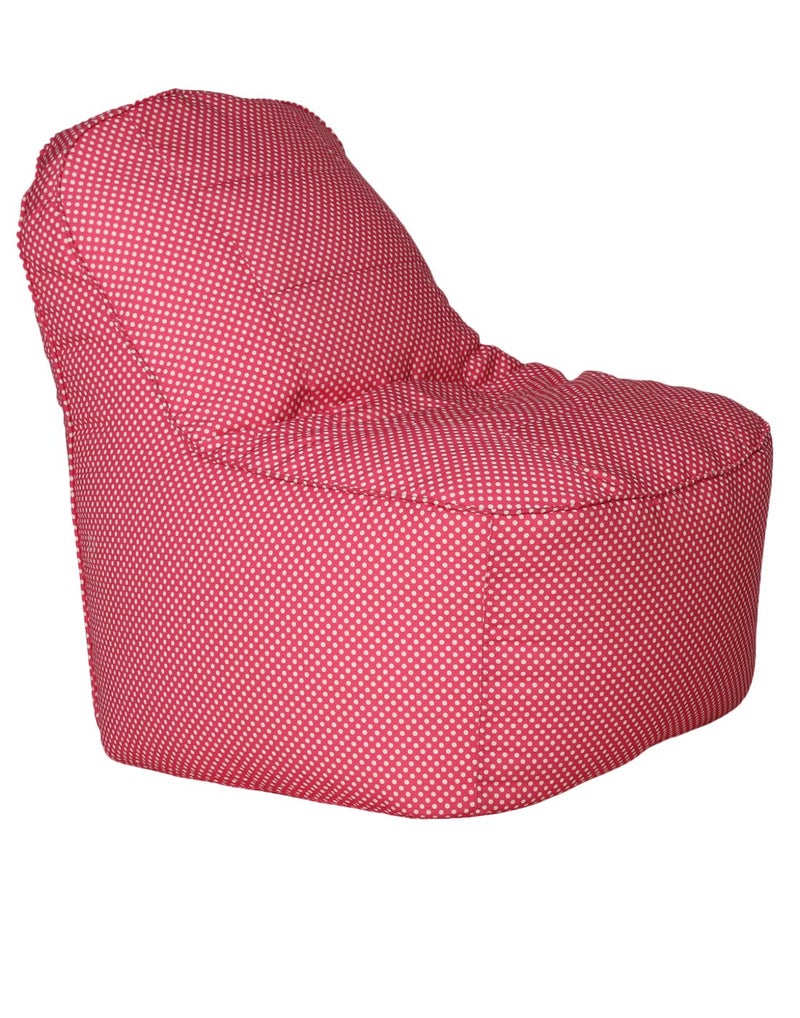 SATTVA Classy.Elegant.Stylish Sattva Lounger Polka Party XXXL Bean Bag Cover Without Beans Pink Polka  - Image 2